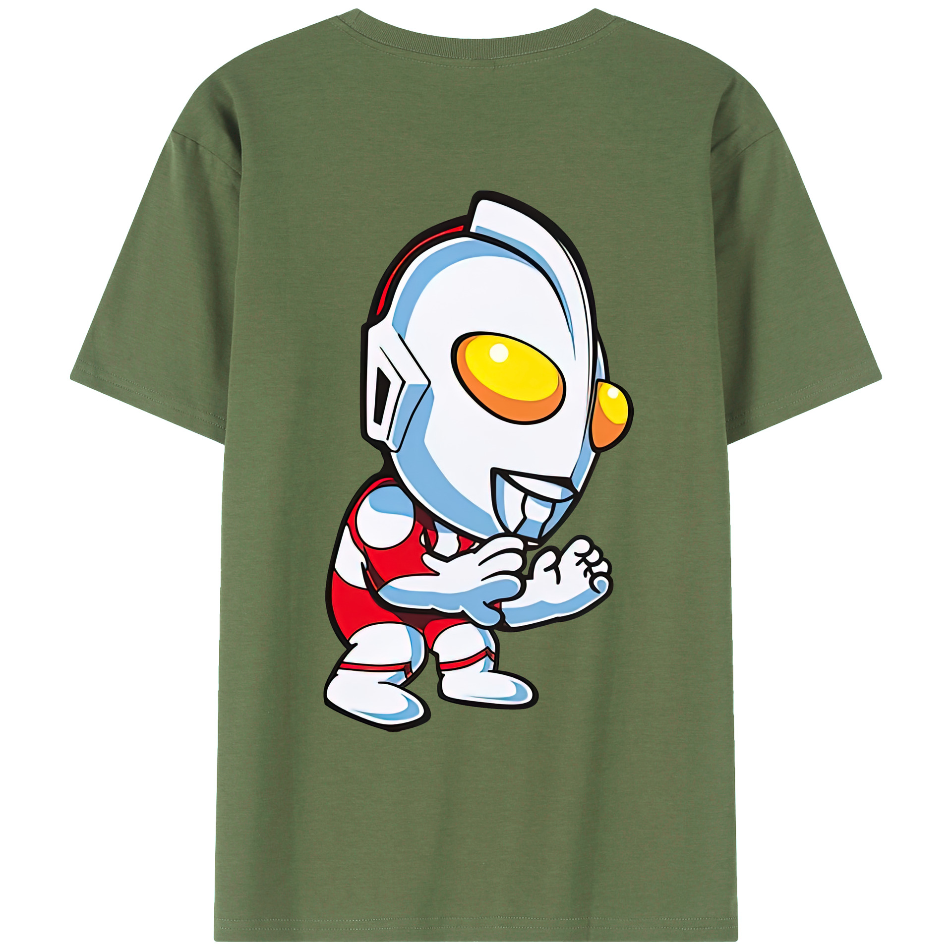 （画像用） ウルトラマン Ultraman 綿100％ メンズ半袖Tシャツ（バックプリント） 通気性